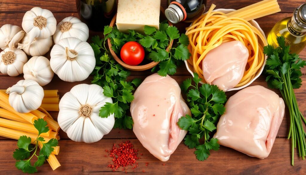 Garlic Parmesan Chicken Pasta Ingredients