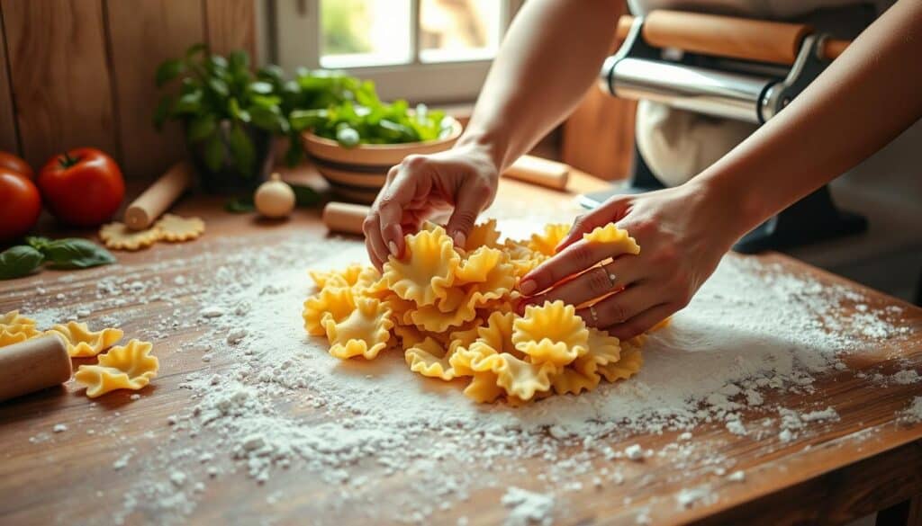 Homemade pasta making