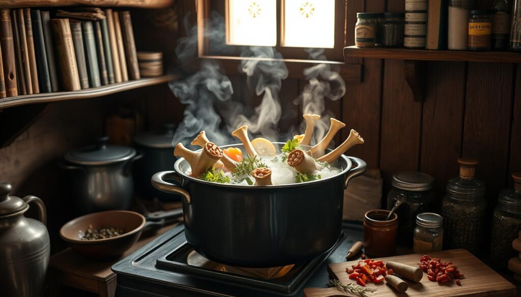 Traditional bone broth preparation